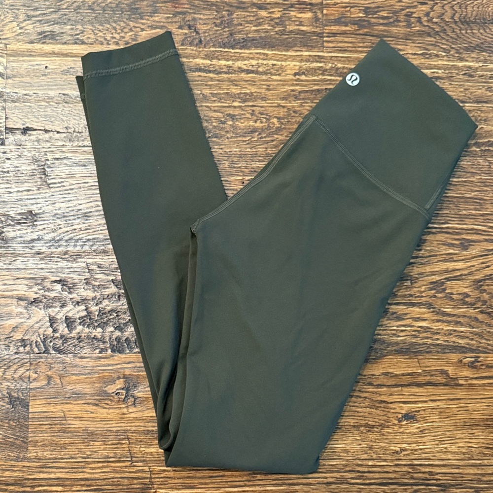 Lululemon Olive Green Wunder Under HR Tights 25” size 2